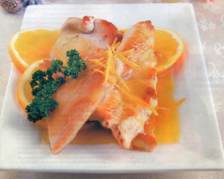 Scaloppina di tacchino all'arancio